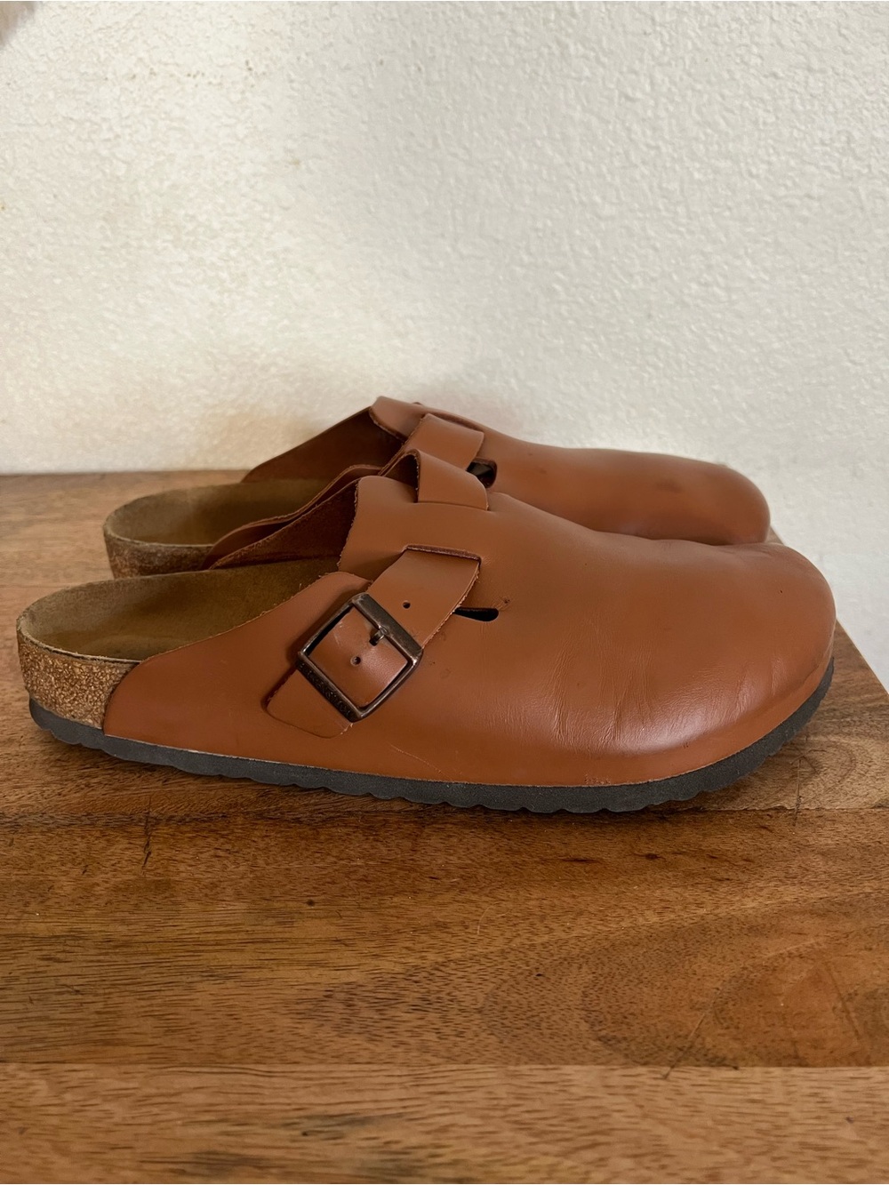 Birkenstock Boston cognac oiled leather Clog Sandal Size 44 M11 Regular Fit
